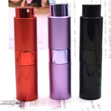 Botella de perfume de vidrio de 10 ml con carcasa de aluminio